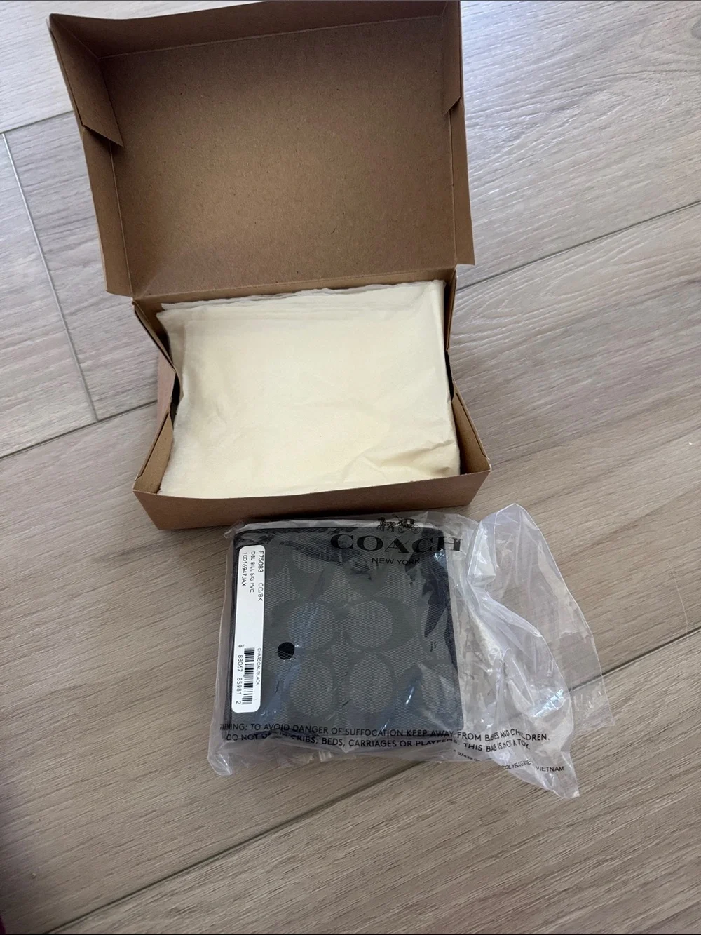 Coach Black Signature Compact VR Accessory Case